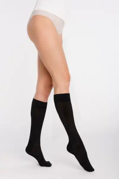 Sigvaris Active Coton Bio 55% Chaussette Classe 2 Femme Noir Long S