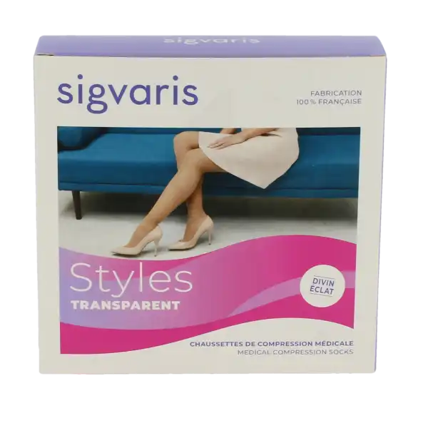 Sigvaris Styles Transparent Chaussettes  Femme Classe 2 Beige 110 Small Normal