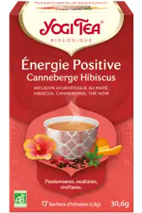 Yogi Tea Tisane Ayurvédique Energie Positive Canneberge Hibiscus 17 Sachets/1,8g à Lesparre-Médoc