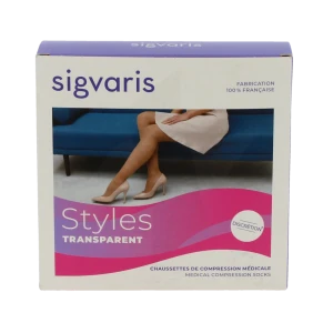 Sigvaris Styles Transparent Chaussettes  Femme Classe 2 Noir Small Long