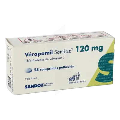 Verapamil Sandoz 120 Mg, Comprimé Pelliculé à Bordeaux