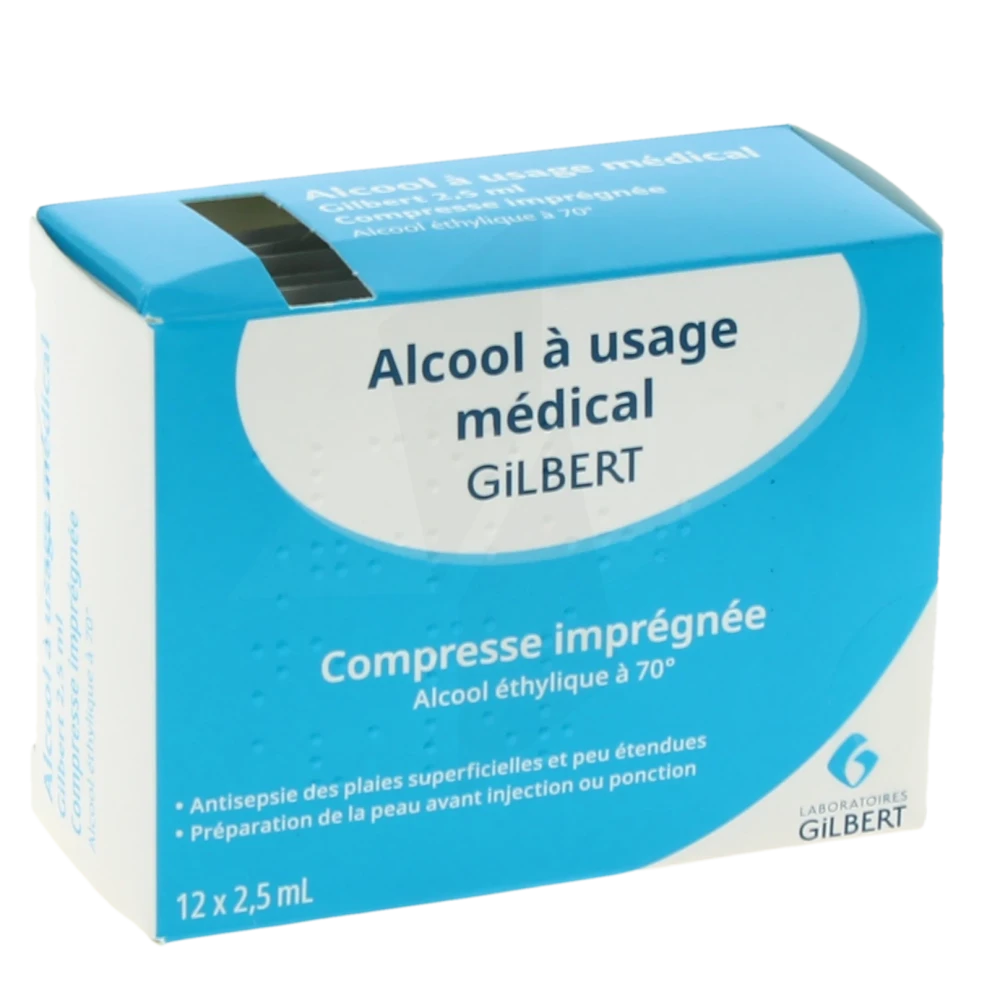 Alcool A Usage Medical Gilbert 2,5 Ml, Compresse Imprégnée