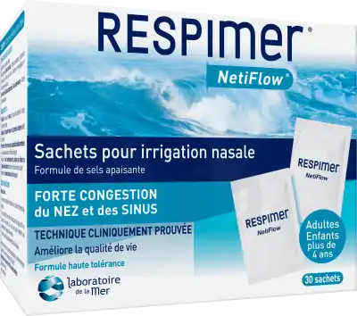 Respimer® NetiFlow® Sachets de sels minéraux pour irrigation nasale 30 Sachets/4g