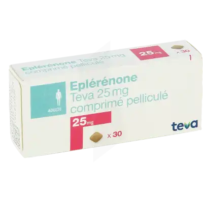 Eplerenone Teva 25 Mg, Comprimé Pelliculé à CHAMPAGNOLE