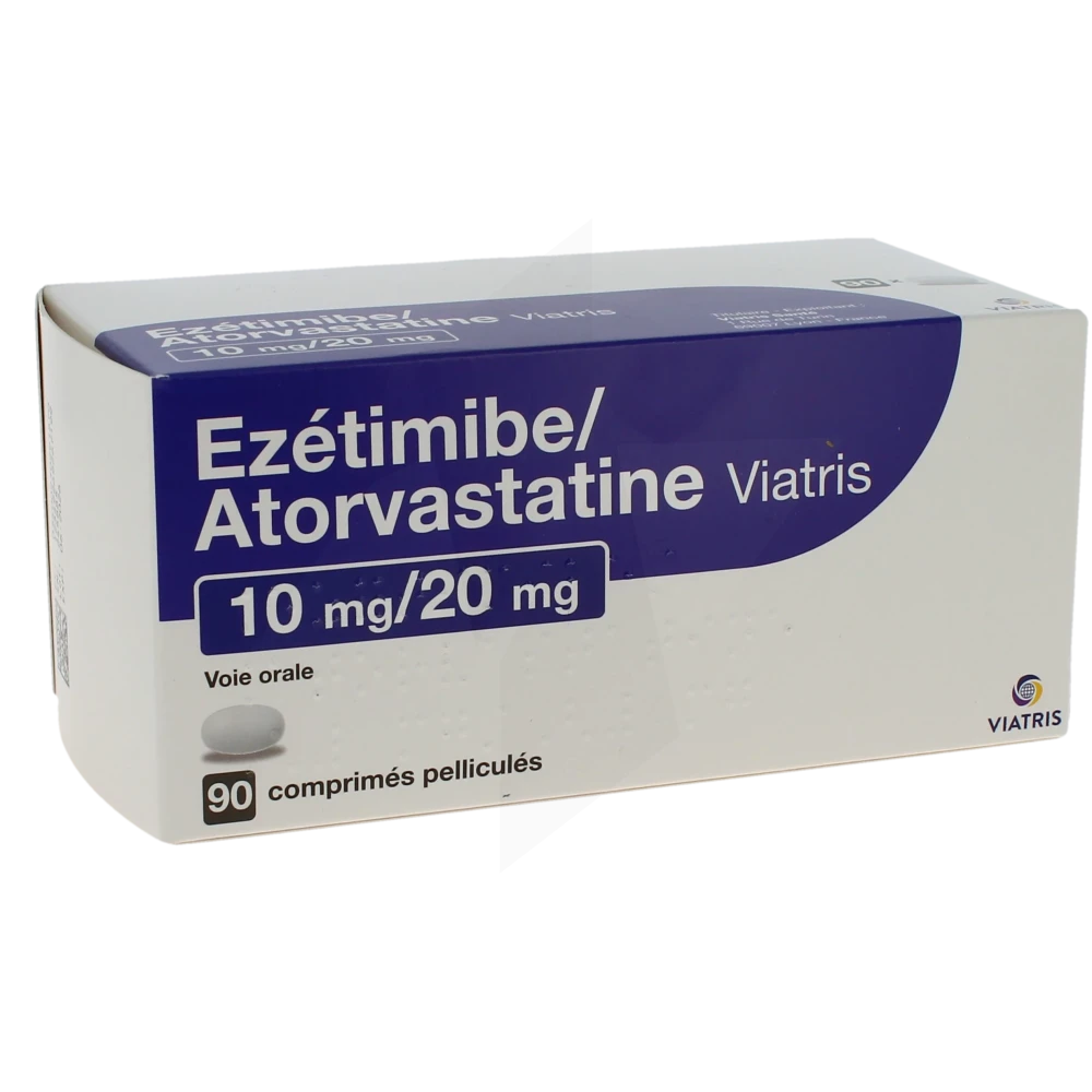 Ezetimibe/atorvastatine Viatris 10 Mg/20 Mg Cpr Pell Plq/90