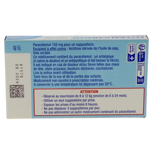 Efferalganmed 150 Mg, Suppositoire