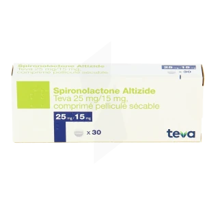 Spironolactone Altizide Teva 25 Mg/15 Mg, Comprimé Pelliculé Sécable