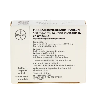 Progesterone Retard Pharlon 500 Mg/2 Ml, Solution Injectable Im En Ampoule