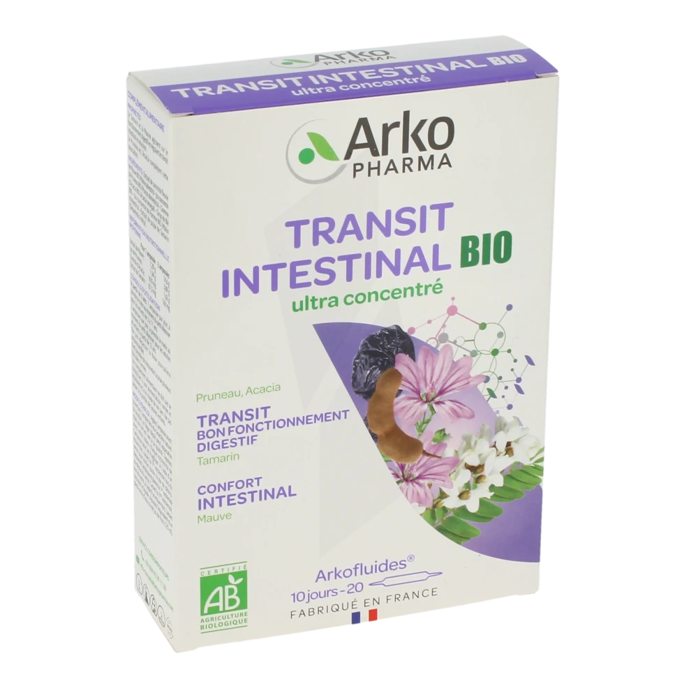 Arkofluide Bio Ultraextract Solution Buvable Transit Intestinal 20 Ampoules/10ml