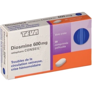 Diosmine Ratiopharm Conseil 600 Mg, Comprimé Pelliculé
