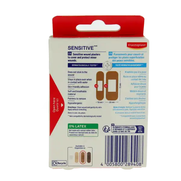 Elastoplast Sensitive Pans Peaux Métisses 2 Formats B/20