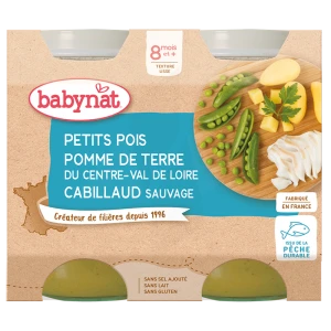 Babybio Alimentation Infantile Petits Pois Pomme De Terre Cabillaud 2pots/200g