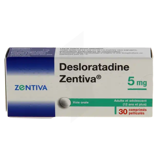 Desloratadine Zentiva 5 Mg, Comprimé Pelliculé
