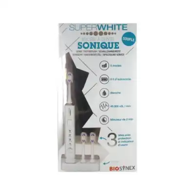Biosynex Superwhite Brush Brosse Dents Sonique Blanche à SOUMOULOU