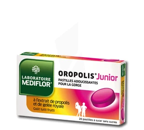 Oropolis Junior Pastilles Sans Sucre Adoucissante Tutti Frutti B/20