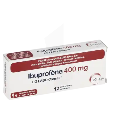 Ibuprofene Eg Labo Conseil 400 Mg, Comprimé Pelliculé à BOURBON-LANCY