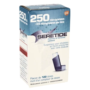 Seretide 250 Microgrammes/25 Microgrammes/dose, Suspension Pour Inhalation En Flacon Pressurisé Avec Valve Doseuse