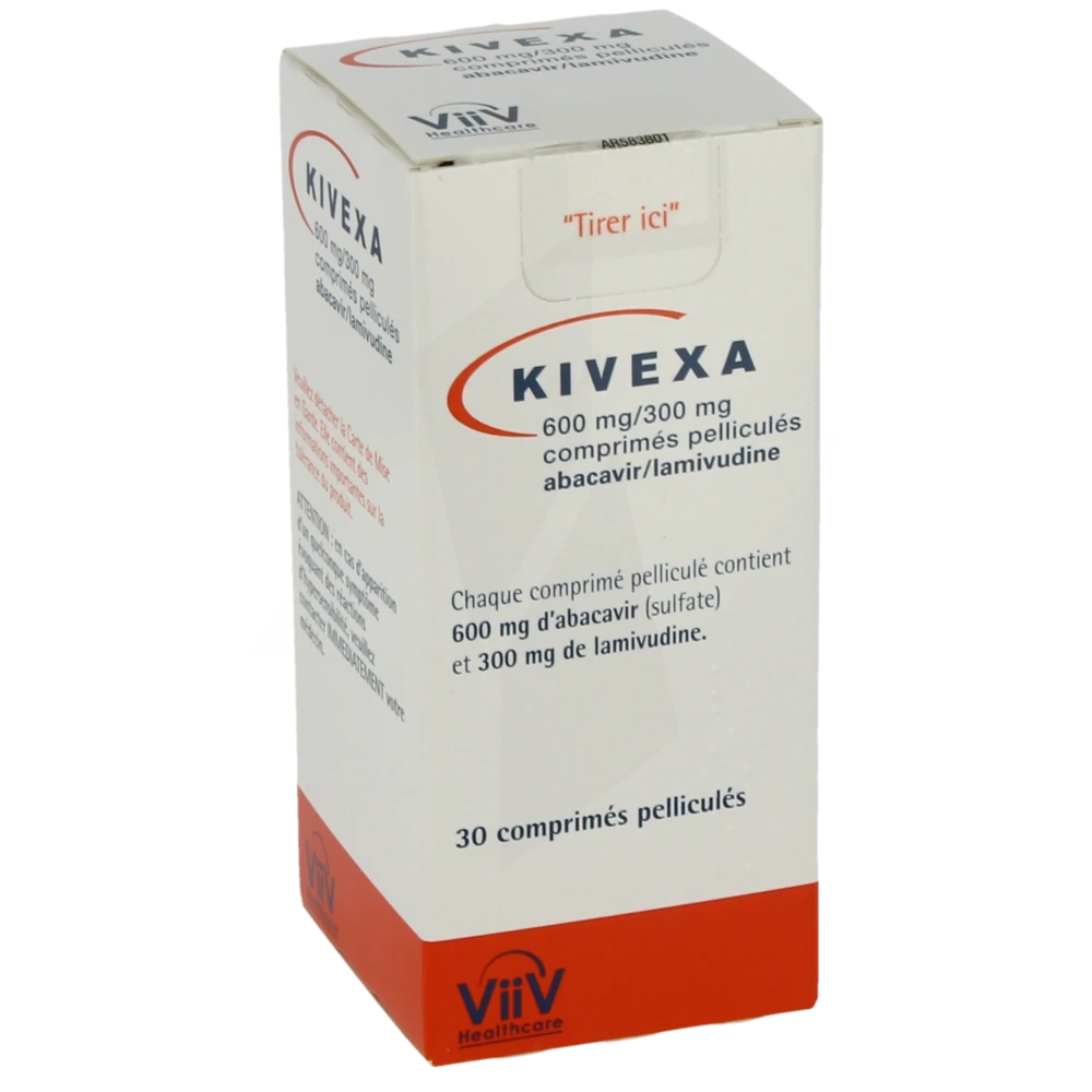 Kivexa 600 Mg/300 Mg, Comprimé Pelliculé