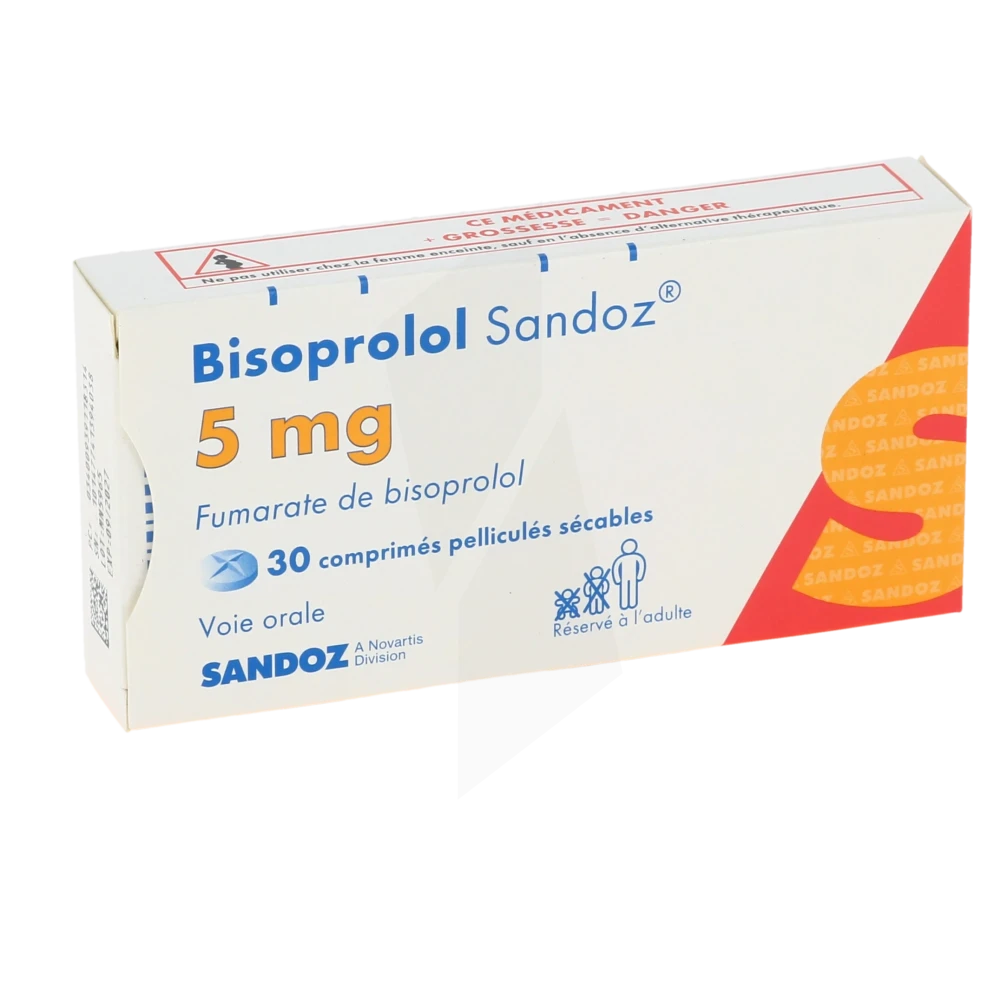 Bisoprolol Sandoz 5 Mg, Comprimé Pelliculé Sécable