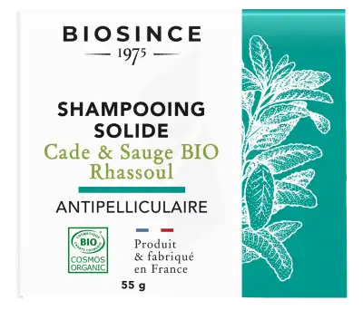 Biosince 1975 Shampooing Solide Cade Sauge Bio Rhassoul 55g à TOUCY