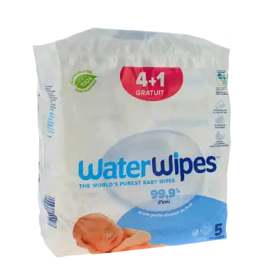 Waterwipes Lingettes Biodégradables Bébé 4 + 1paquets/60 à MONTPELLIER