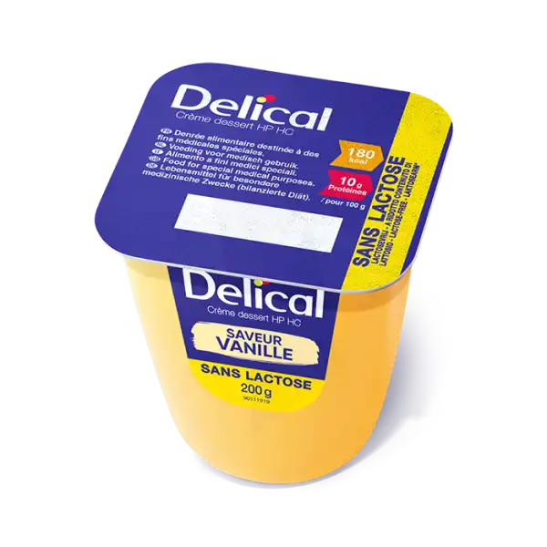 Delical Crème Dessert Sans Lactose Nutriment Vanille 4pots/200g