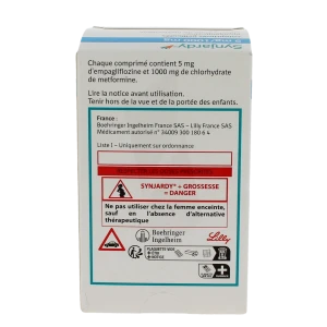 Synjardy 5 Mg/1000 Mg, Comprimé Pelliculé