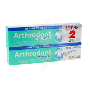 Acheter Arthrodont Protect+ Gel Dentifrice fluoré protection gencives et dents 2 tubes de 75 ml à Blere