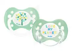 Dodie Duo - Sucette Anatomique Silicone 0-6mois Love My Planet B/2 à YZEURE