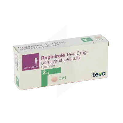 Ropinirole Teva 2 Mg, Comprimé Pelliculé à Chelles