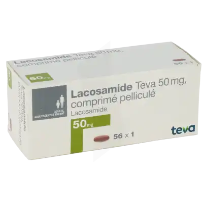 Lacosamide Teva 50 Mg, Comprimé Pelliculé à CHAMPAGNOLE