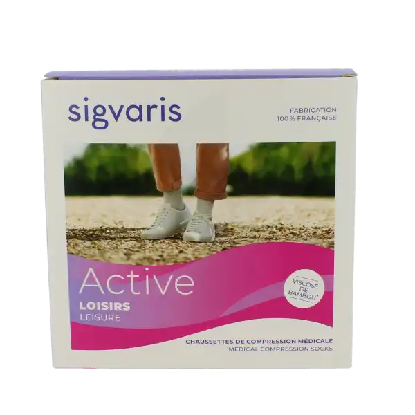Sigvaris Active Loisirs Chaussette Classe 2 Femme Gris Clair Long M