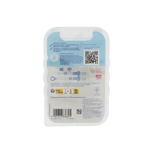 Mam Kit Sucette+attache-sucette Silicone 6mois + Etui/1