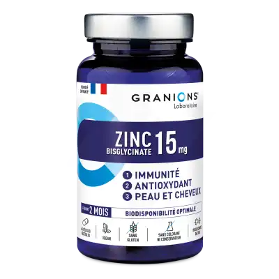 Granions Zinc 15 Mg Immunité Antioxydant Peau & Cheveux Gélules B/60 à VILLERS-LE-LAC