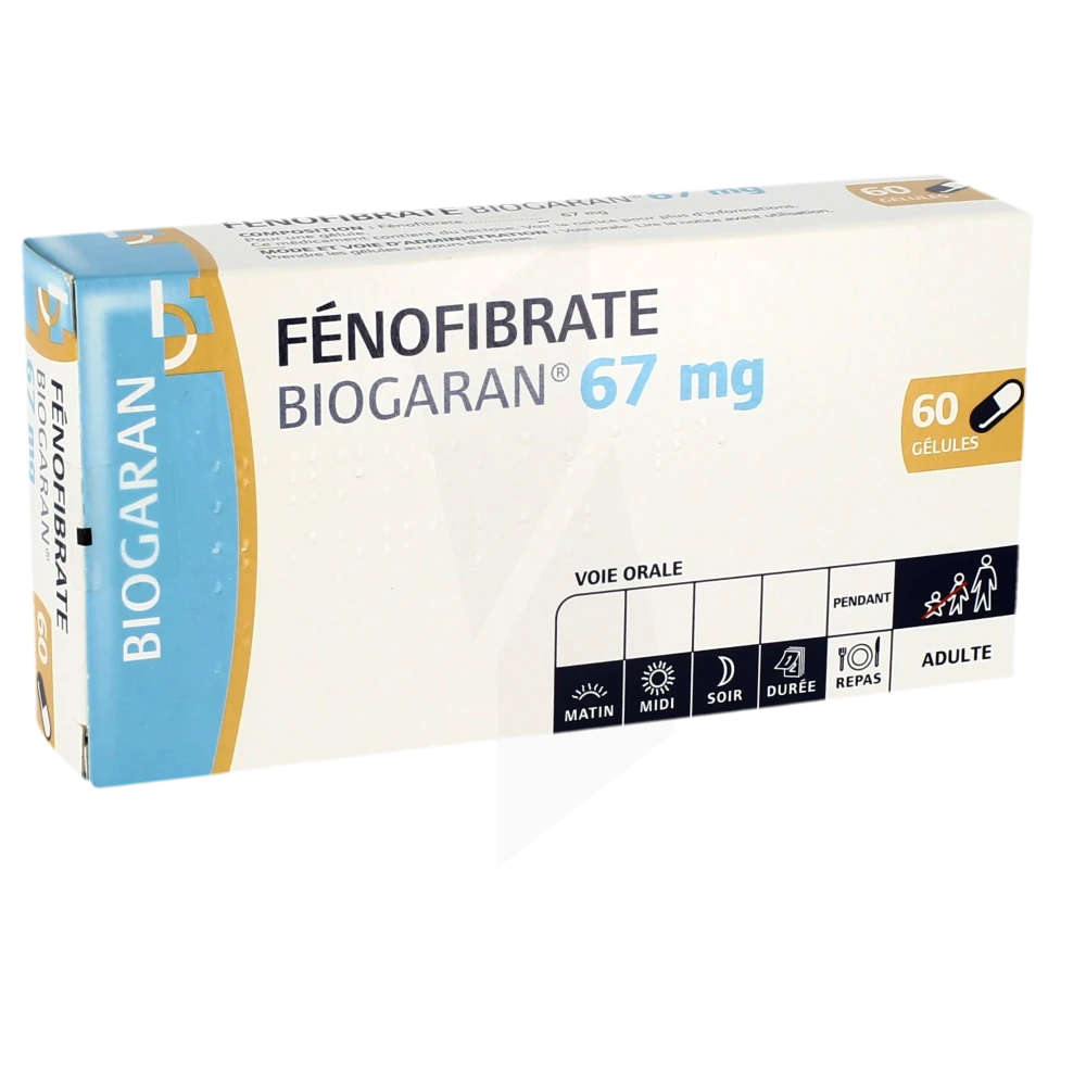 Fenofibrate Biogaran 67 Mg, Gélule