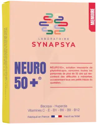 Synapsya Neuro 50+ Gélules B/30 à MARSEILLE