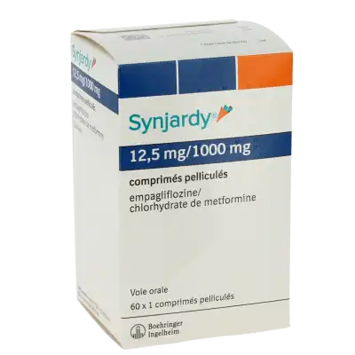 Synjardy 12,5 Mg/1000 Mg, Comprimé Pelliculé à CHAMPAGNOLE