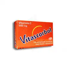 VITASCORBOL SANS SUCRE TAMPONNE 500 mg, comprimé à croquer édulcoré au sorbitol et à l'aspartam