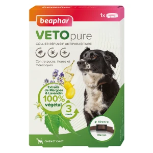 Beaphar Vetopure Collier Répulsif Antiparasitaire Pour Chiens Et Chiots 1 Collier Marron