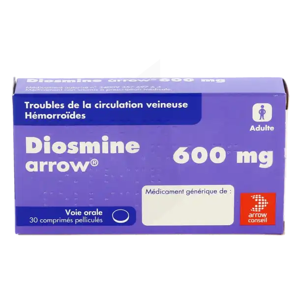 Diosmine Arrow 600 Mg, Comprimé Pelliculé
