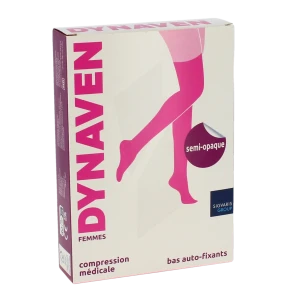Sigvaris Dynaven Semi-opaque Bas Auto-fixants Morpho+ Classe 2 Femme Noir Normal L