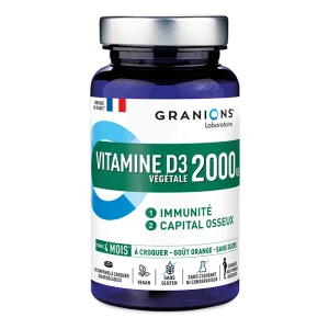 Granions Vitamine D3 2000ui Immunité Capital Osseux Comprimés à Croquer B/30