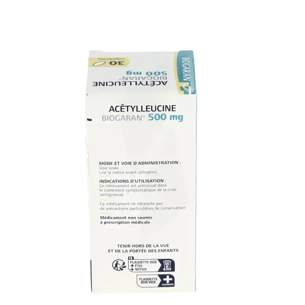 Acetylleucine Biogaran 500 Mg, Comprimé