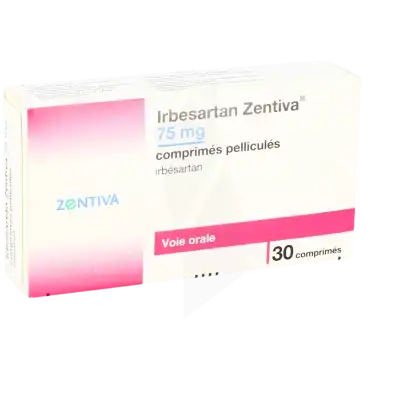 IRBESARTAN ZENTIVA 75 mg, comprimé pelliculé