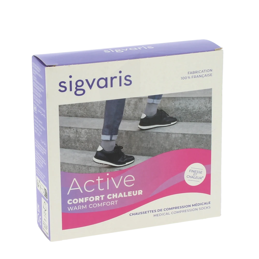 Sigvaris Active Confort Chaleur Chaussettes  Femme Classe 2 Marine Small Normal