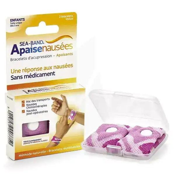 Sea-band Bracelet Anti-nausées Rose Enfant B/2
