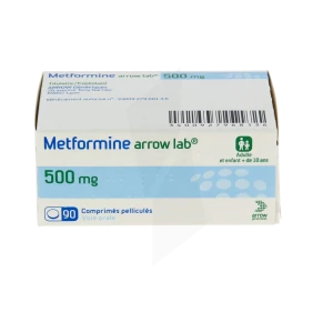 Metformine Arrow Lab 500 Mg, Comprimé Pelliculé