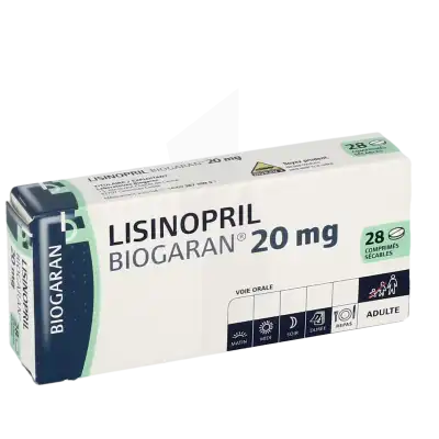 Lisinopril Biogaran 20 Mg, Comprimé Sécable à CANALS