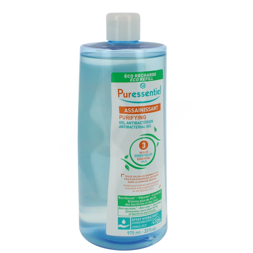 Puressentiel Assainissant Gel.antibactérien 3 Huiles Essentielles Eco-recharge/975ml