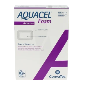 Aquacel Foam Pansement Hydrocellulaire AdhÉsif StÉrile 8x13cm B/10